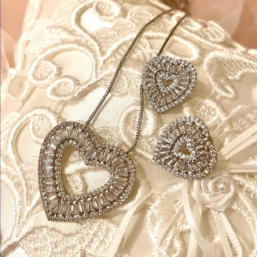 New Heart Shaped Bridal Jewelry Set